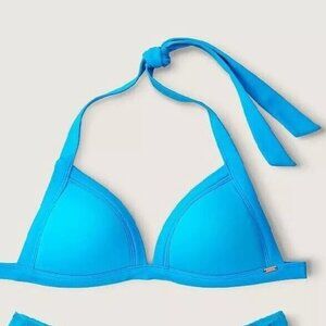 38D (XL) Victoria Secret PINK Swim Push Up Bikini Top Bright Blue nwt
